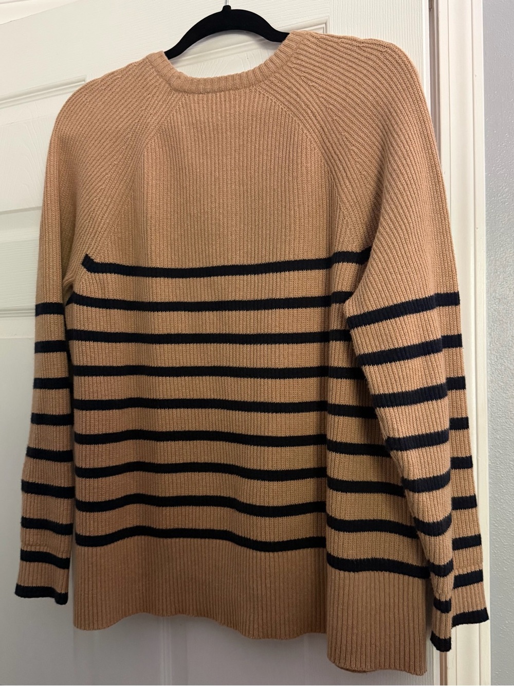 J. Jill Camel and Black Striped Crewneck Sweater - Picture 6 of 6